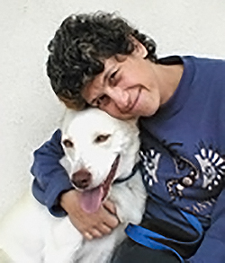 Carrie and her first rescue dog, Roscoe